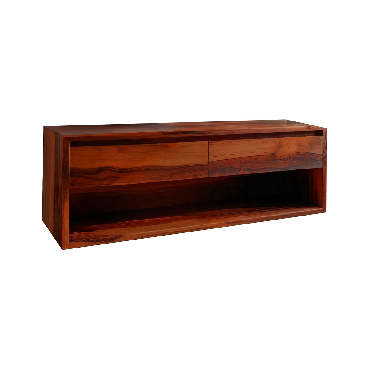 Lunara Minimal Japandi Handcrafted Solid Wood Floating Bathroom Vanity With Drawers